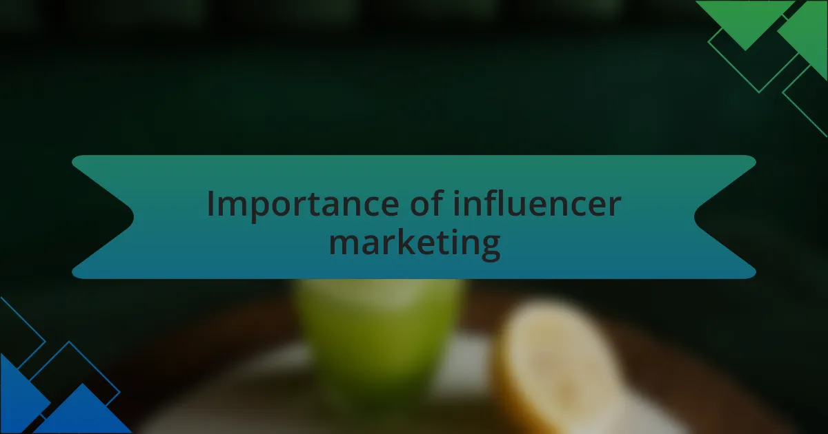 Importance of influencer marketing