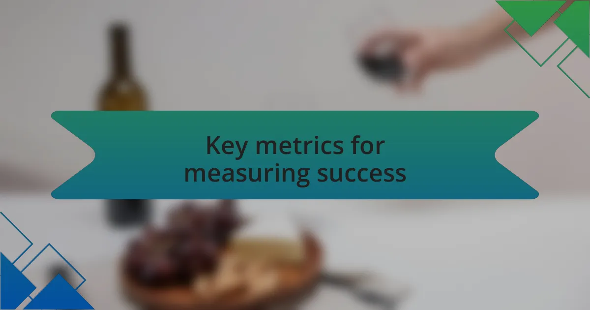 Key metrics for measuring success