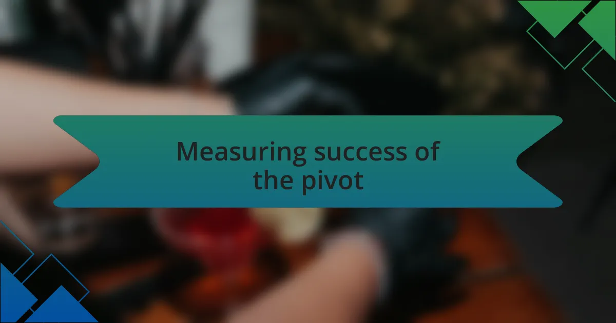 Measuring success of the pivot